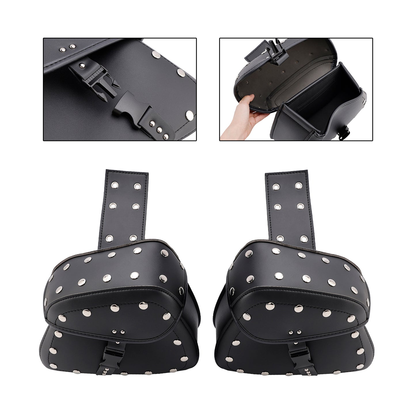 Tail Bag Side Saddlebag Tail Bag Luggage Pouch Storage Black 22L For Motorbike