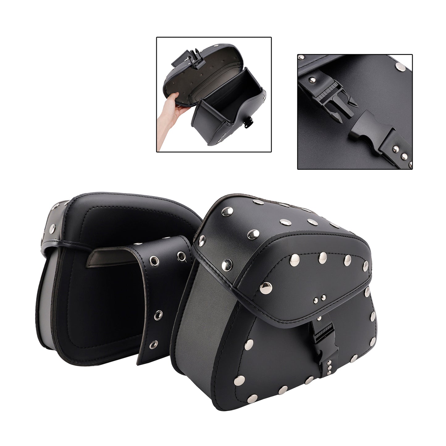 Tail Bag Side Saddlebag Tail Bag Luggage Pouch Storage Black 22L For Motorbike