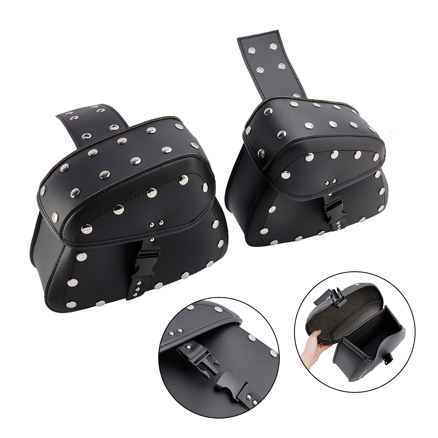 Tail Bag Side Saddlebag Tail Bag Luggage Pouch Storage Black 22L For Motorbike