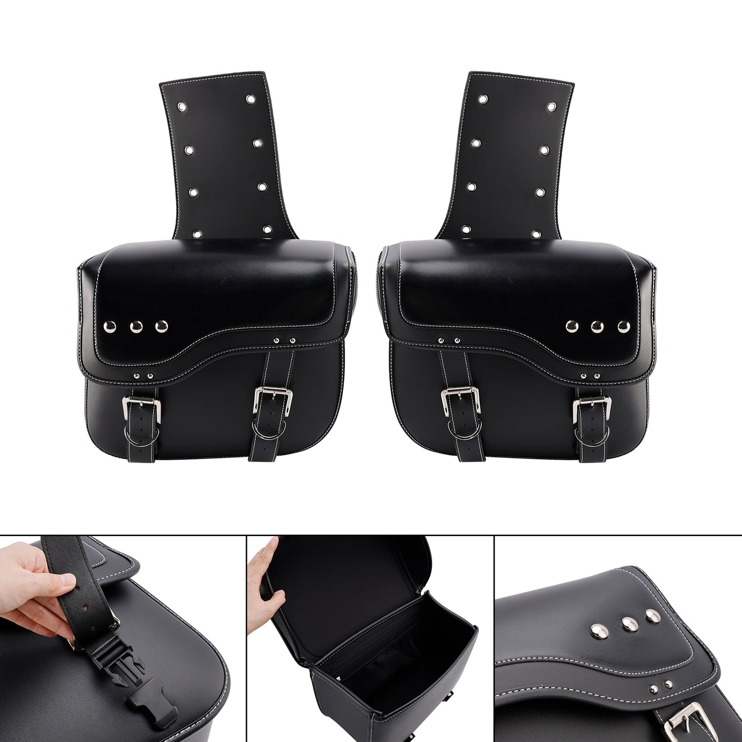 Tail Bag Side Saddlebag Tail Bag Luggage Pouch Storage Black 28L For Motorbike