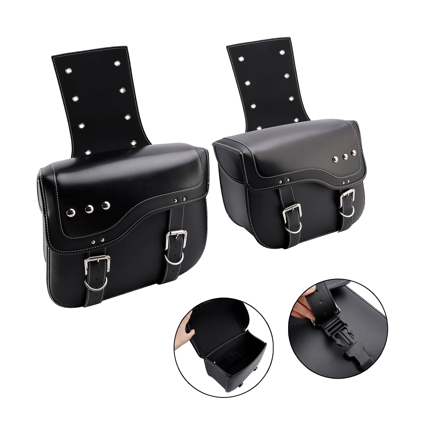 Tail Bag Side Saddlebag Tail Bag Luggage Pouch Storage Black 28L For Motorbike