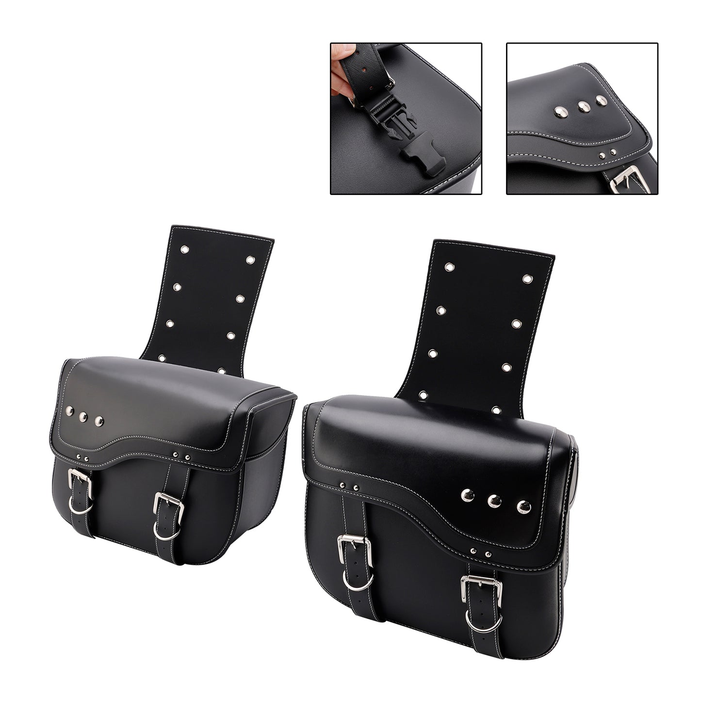 Tail Bag Side Saddlebag Tail Bag Luggage Pouch Storage Black 28L For Motorbike