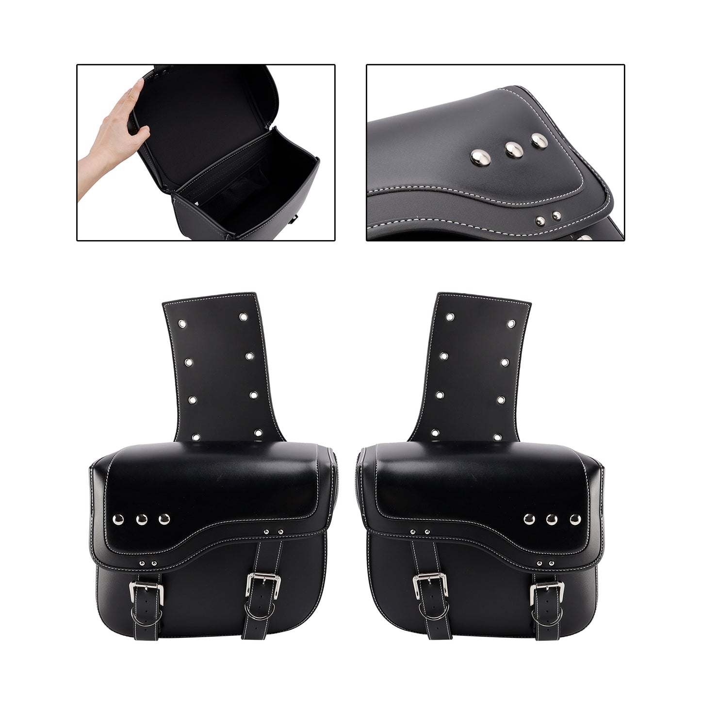 Tail Bag Side Saddlebag Tail Bag Luggage Pouch Storage Black 28L For Motorbike