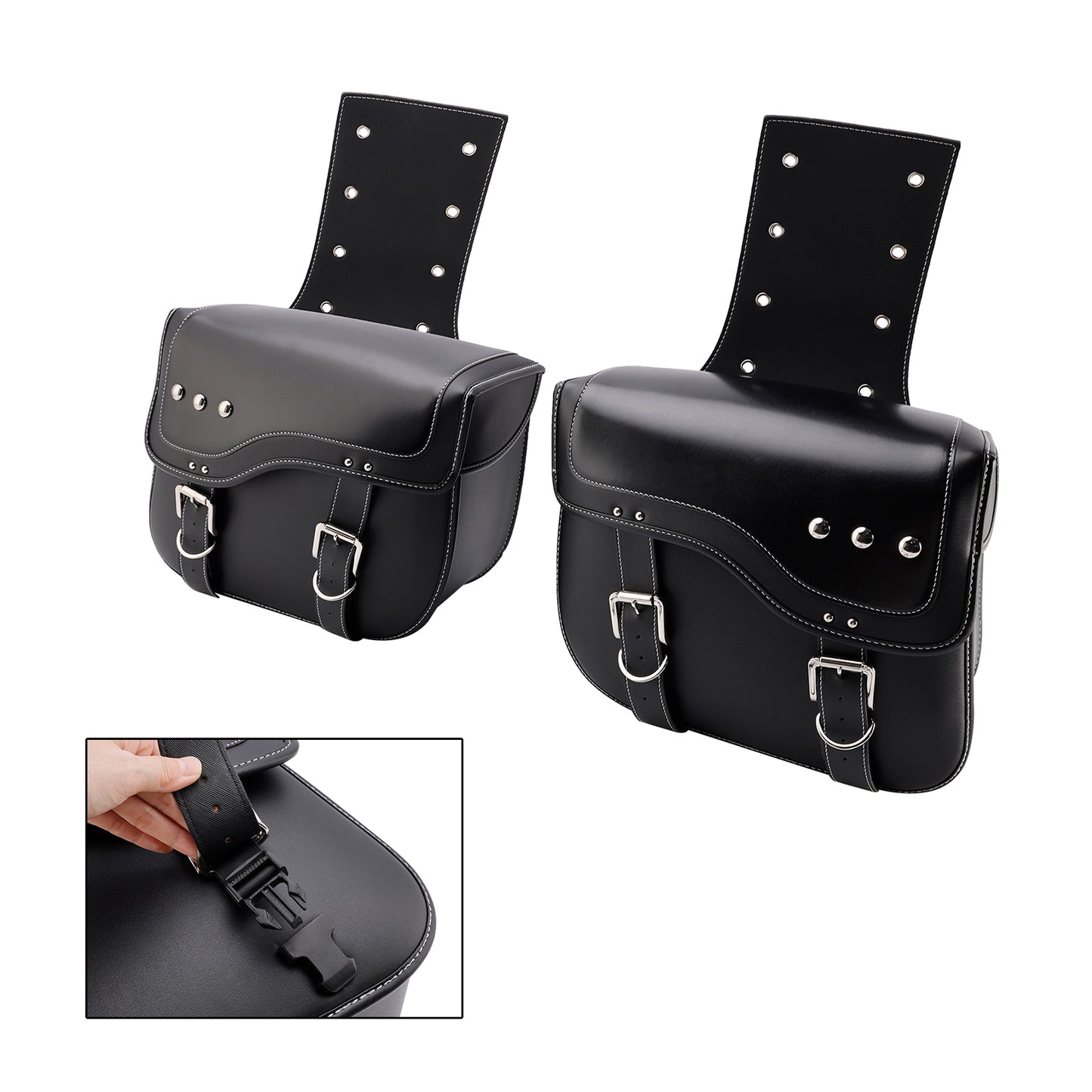 Tail Bag Side Saddlebag Tail Bag Luggage Pouch Storage Black 28L For Motorbike