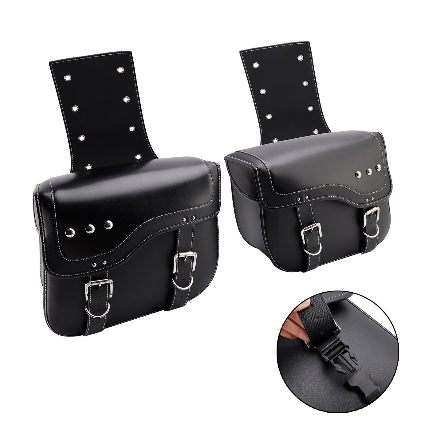 Tail Bag Side Saddlebag Tail Bag Luggage Pouch Storage Black 28L For Motorbike