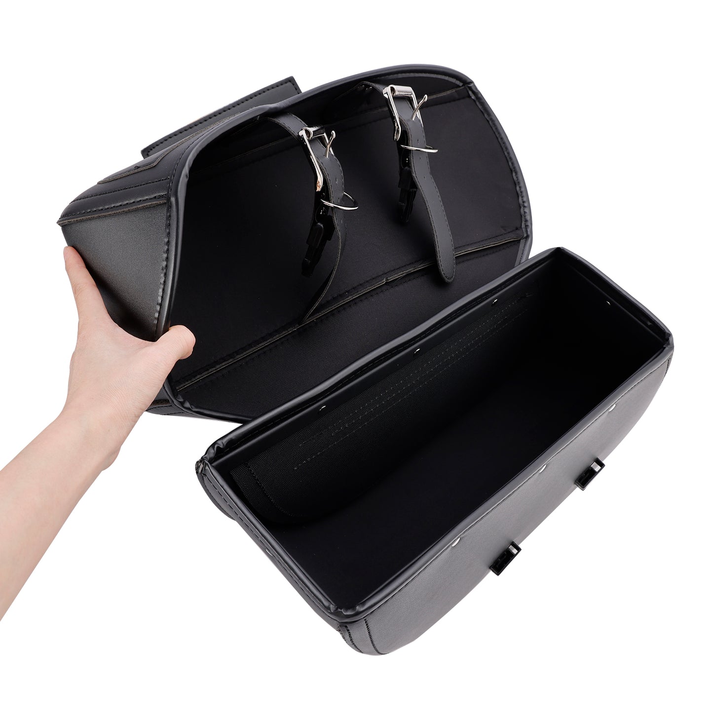 Tail Bag Side Saddlebag Tail Bag Luggage Pouch Storage Black 42L For Motorbike