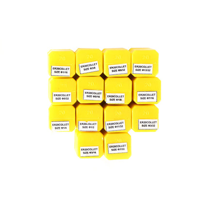 CNC Milling Lathe Engraving Machine, 7Pcs ER20(1/8"-1/2") ER20 Spring Collet Set
