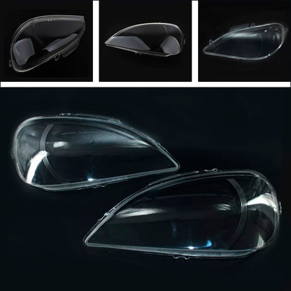 2PCS Front Headlight Glass Clear For Mercedes Benz ML-Class W163 2002-2005