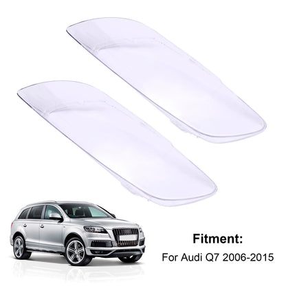 2PCS Front Headlight Glass Clear Cover For Audi Q7 2006-2015