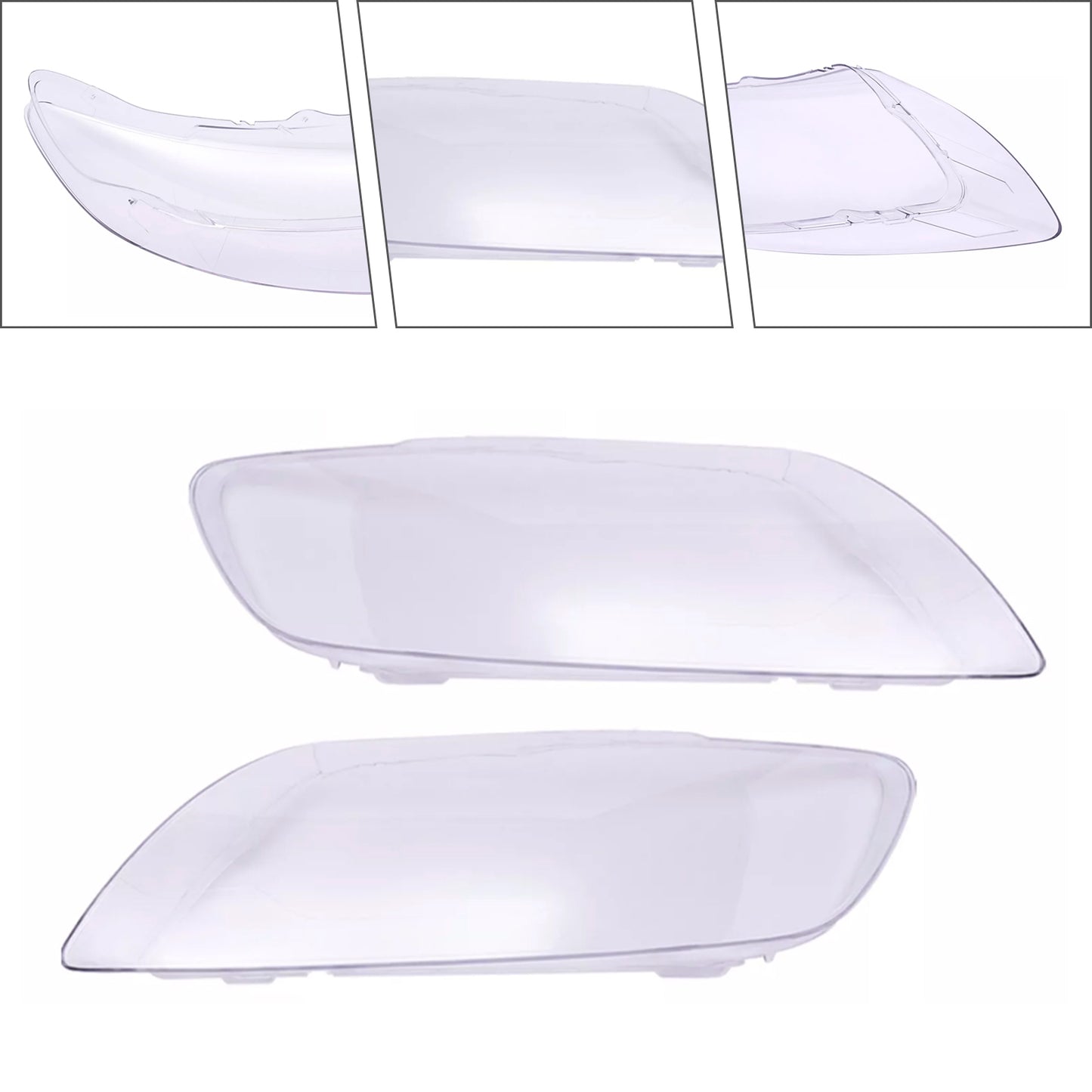 2PCS Front Headlight Glass Clear Cover For Audi Q7 2006-2015