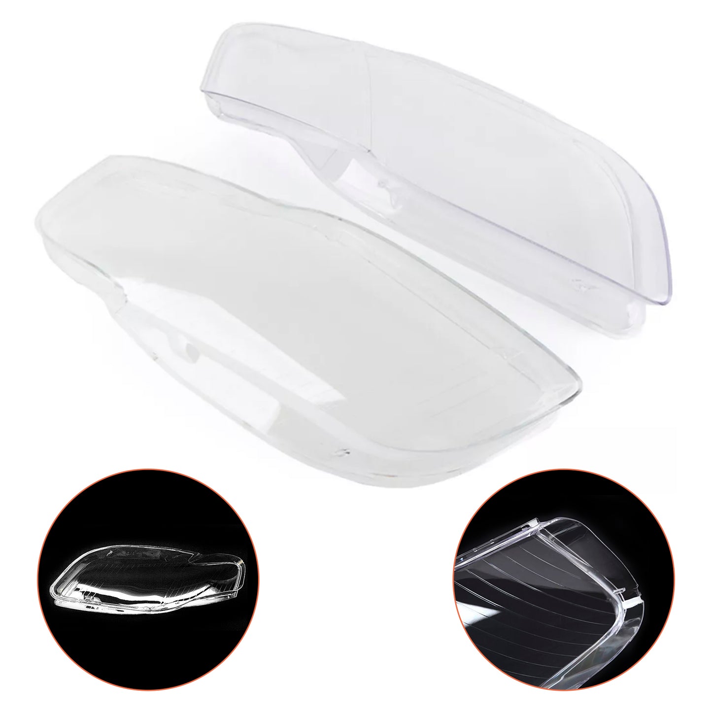 2PCS Front Headlight Glass Clear Cover For Audi A4 B7 8E 2005-2008