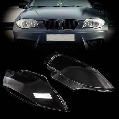 2PCS Front Headlight Glass Clear Cover For BMW 1-Series E81 E82 E87 E88 2003-2011