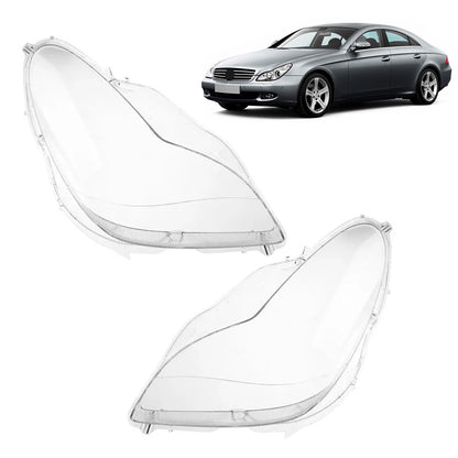 2PCS Front Headlight Glass Clear Cover For Mercedes W219 CLS350 CLS500 2006-2011