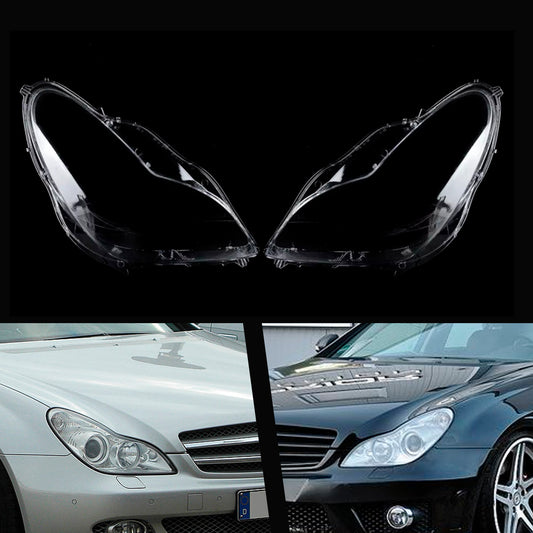 2PCS Front Headlight Glass Clear Cover For Mercedes W219 CLS350 CLS500 2006-2011