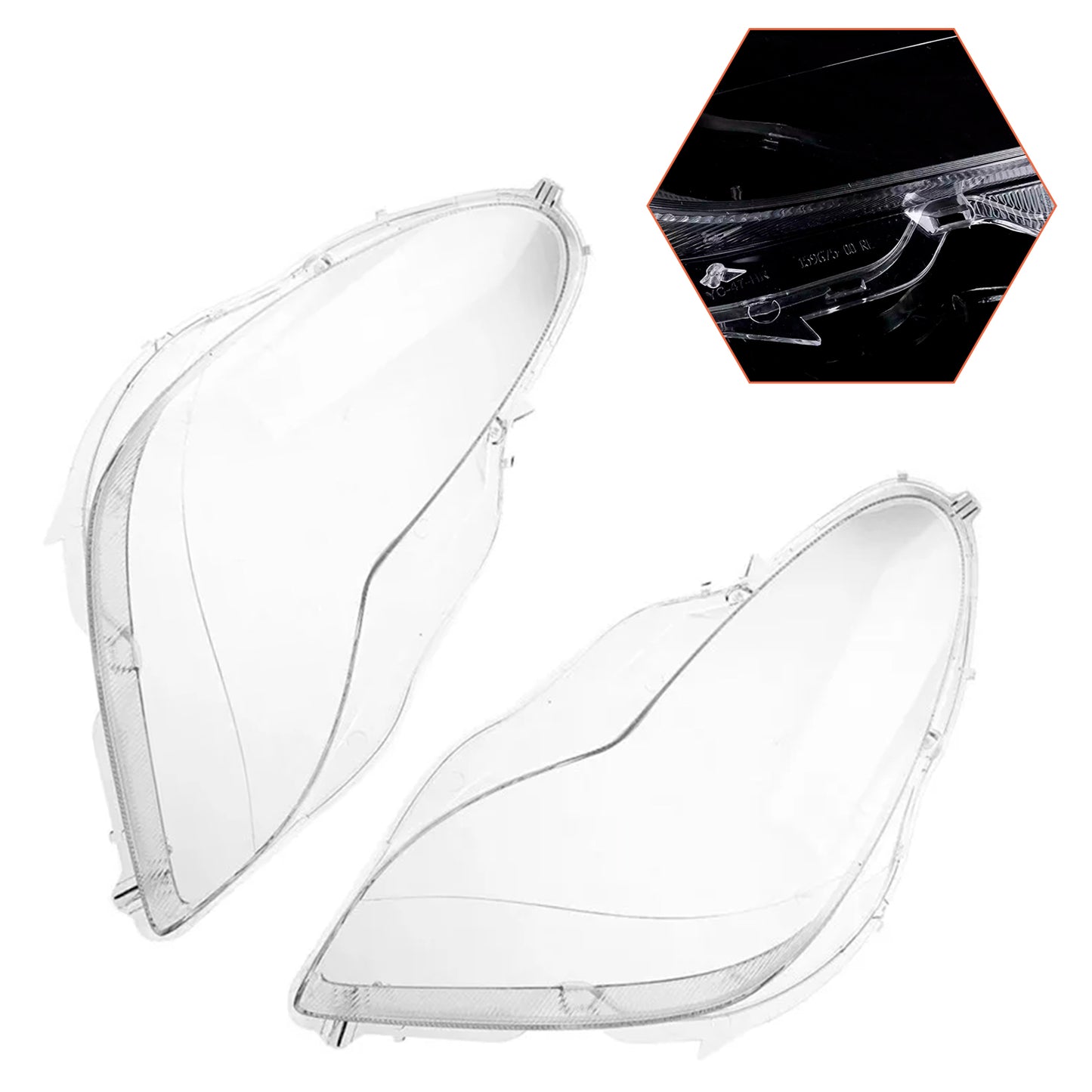2PCS Front Headlight Glass Clear Cover For Mercedes W219 CLS350 CLS500 2006-2011