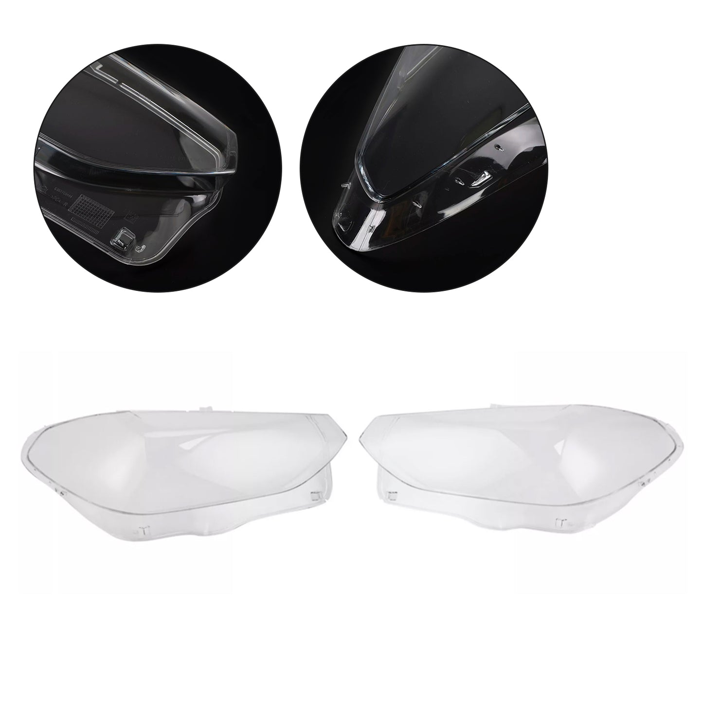 2PCS Front Headlight Glass Clear Cover For BMW X3 X4 G01 G02 G08 2018-2021