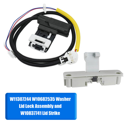 W11307244 W10682535 Washer Lid Lock Assembly and W10837741 Lid Strike for Maytag