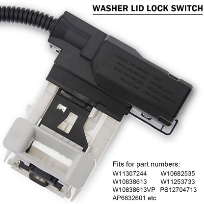 W11307244 W10682535 Washer Lid Lock Assembly and W10837741 Lid Strike for Maytag
