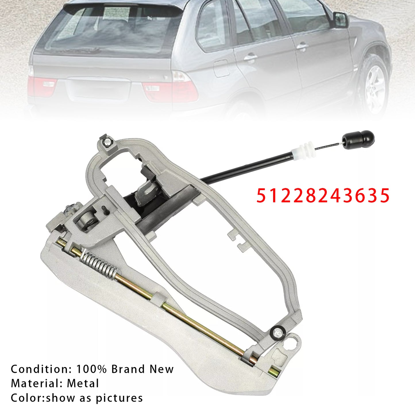 Rear Left Door Handle Carrier Outer 51228243635 For BMW E53 X5