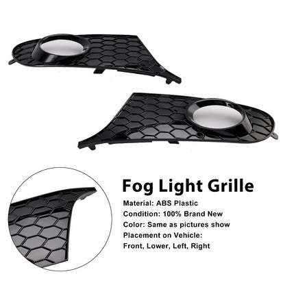 2PCS Fog Light Cover Grille Grill 5K0853666 Fit VW MK6 Golf Jetta 2009-2013