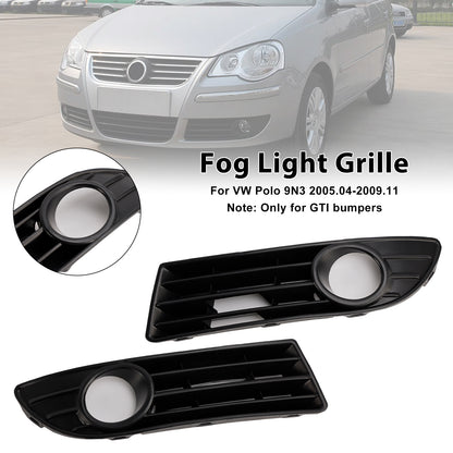 2PCS Fog Light Cover Grille Grill Fit VW Polo 9N3 GTI 2005-2009