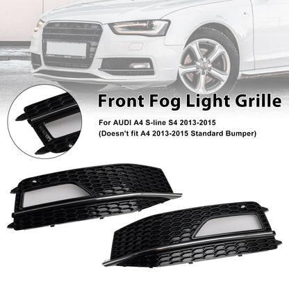 2PCS Bumper Fog Light Lamp Cover Grill Grille Fit Audi A4 S-line S4 2013-2015