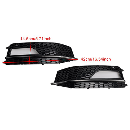 2PCS Bumper Fog Light Lamp Cover Grill Grille Fit Audi A4 S-line S4 2013-2015