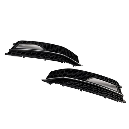 2PCS Bumper Fog Light Lamp Cover Grill Grille Fit Audi A4 S-line S4 2013-2015