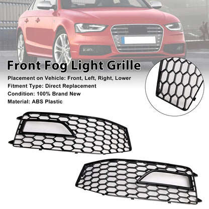 2PCS Bumper Fog Light Lamp Cover Grille Grill Fit Audi A4 S-line S4 2013-2015