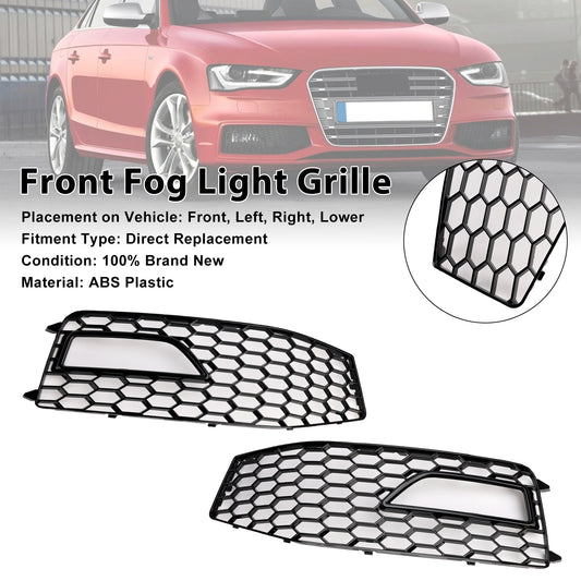 2PCS Bumper Fog Light Lamp Cover Grille Grill Fit Audi A4 S-line S4 2013-2015