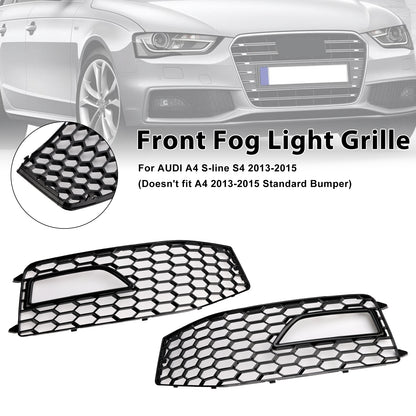 2PCS Bumper Fog Light Lamp Cover Grille Grill Fit Audi A4 S-line S4 2013-2015