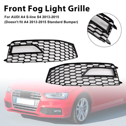 2PCS Bumper Fog Light Lamp Cover Grille Grill Fit Audi A4 S-line S4 2013-2015