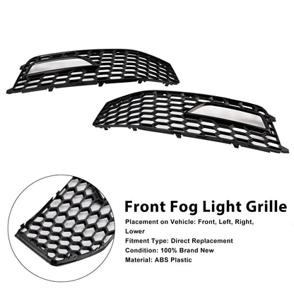 2PCS Bumper Fog Light Lamp Cover Grille Grill Fit Audi A4 S-line S4 2013-2015