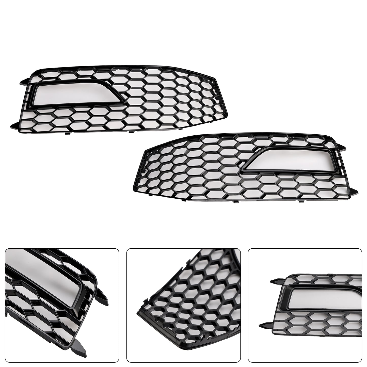 2PCS Bumper Fog Light Lamp Cover Grille Grill Fit Audi A4 S-line S4 2013-2015