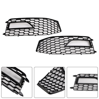 2PCS Bumper Fog Light Lamp Cover Grille Grill Fit Audi A4 S-line S4 2013-2015