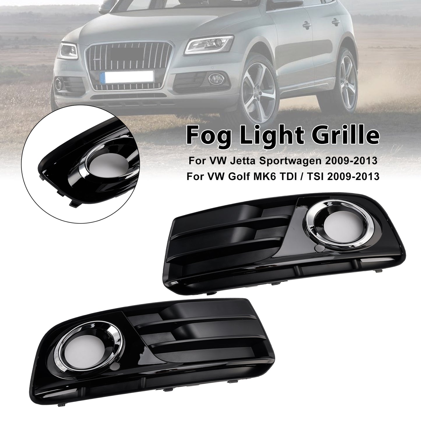 Front Bumper Fog Light Grill Grille 8R0807681M Fit Audi Q5 2013-2017