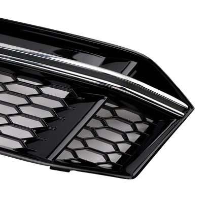 2PCS Fog Light Cover Grille Grill Fit AUDI A4 B9 S-Line S4 2016-2018