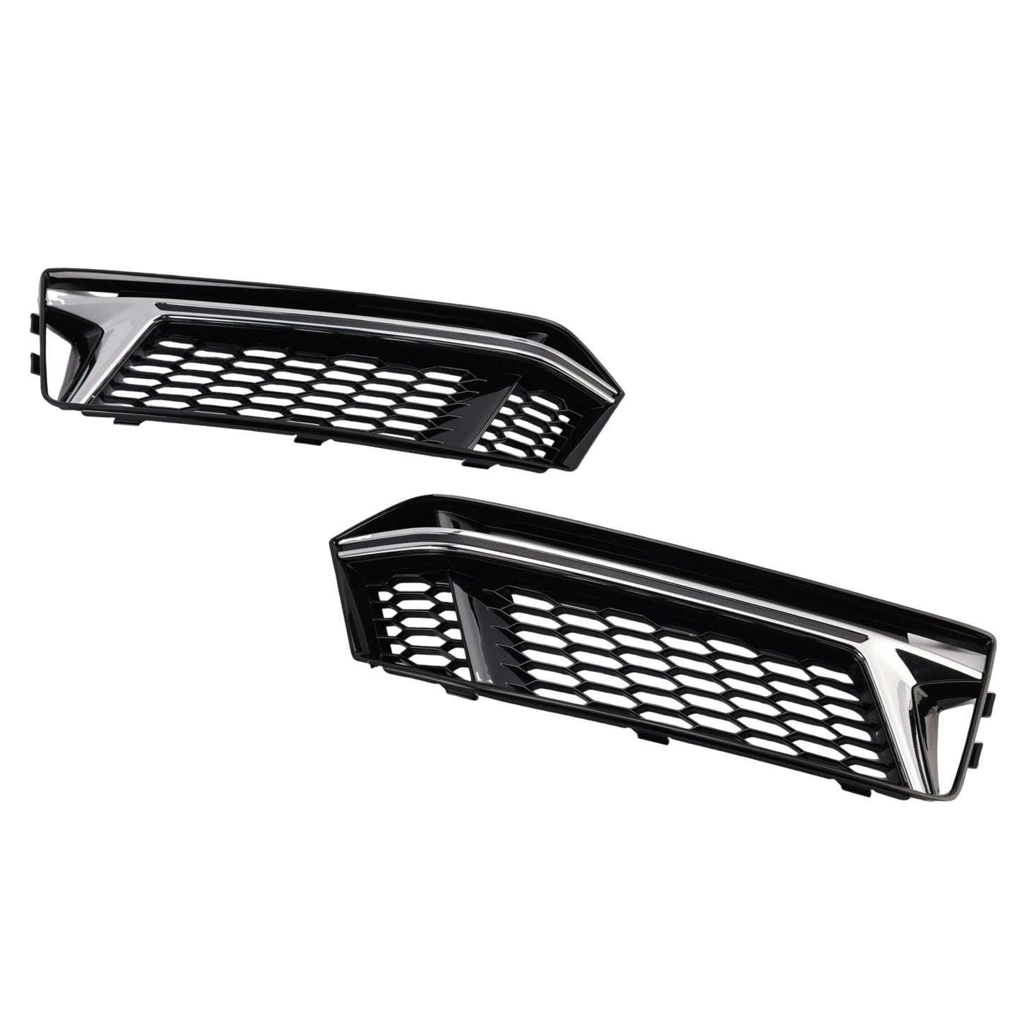 2PCS Fog Light Cover Grille Grill Fit AUDI A4 B9 S-Line S4 2016-2018