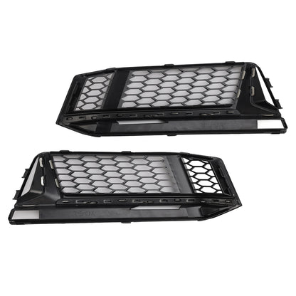 2PCS Fog Light Cover Grille Grill Fit AUDI A4 B9 S-Line S4 2016-2018