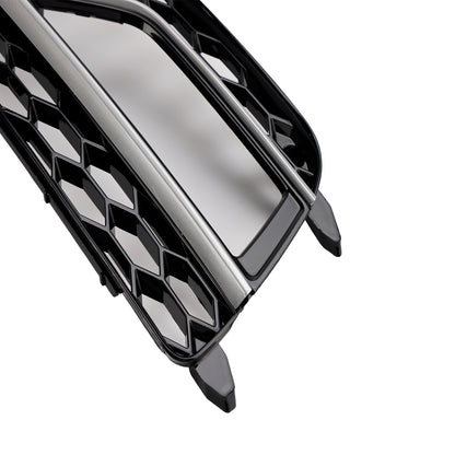 2PCS Front Fog Lamp Black Grill Grille Fit AUDI A5 S-Line S5 2013-2016