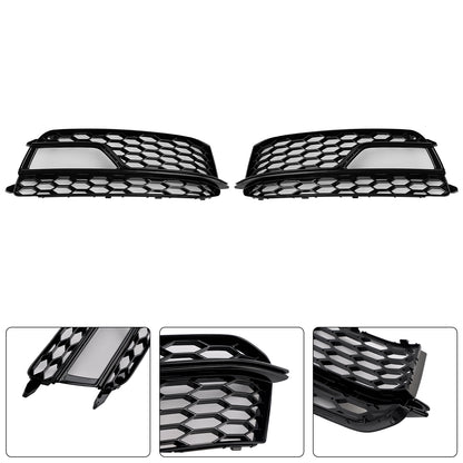 2PCS Front Fog Lamp Black Grille Grill Fit AUDI A5 S-Line S5 2013-2016