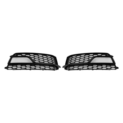 2PCS Front Fog Lamp Black Grille Grill Fit AUDI A5 S-Line S5 2013-2016