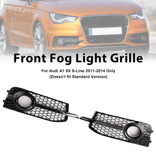 2PCS Front Bumper Fog Light Cover Grille Grill Fit Audi A1 S-Line 2011-2014