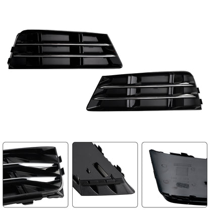 2PCS Front Fog Light Grille Lower Bumper Grill Fit AUDI A4 B9 2016-2018
