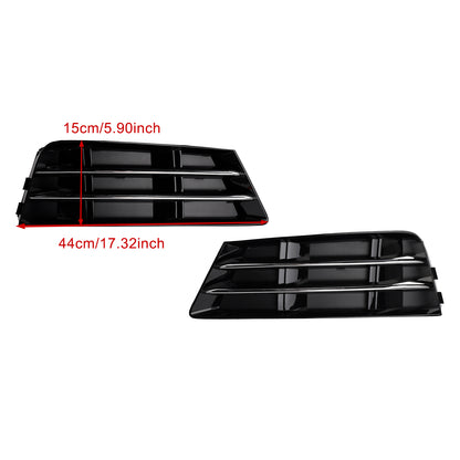 2PCS Front Fog Light Grille Lower Bumper Grill Fit AUDI A4 B9 2016-2018