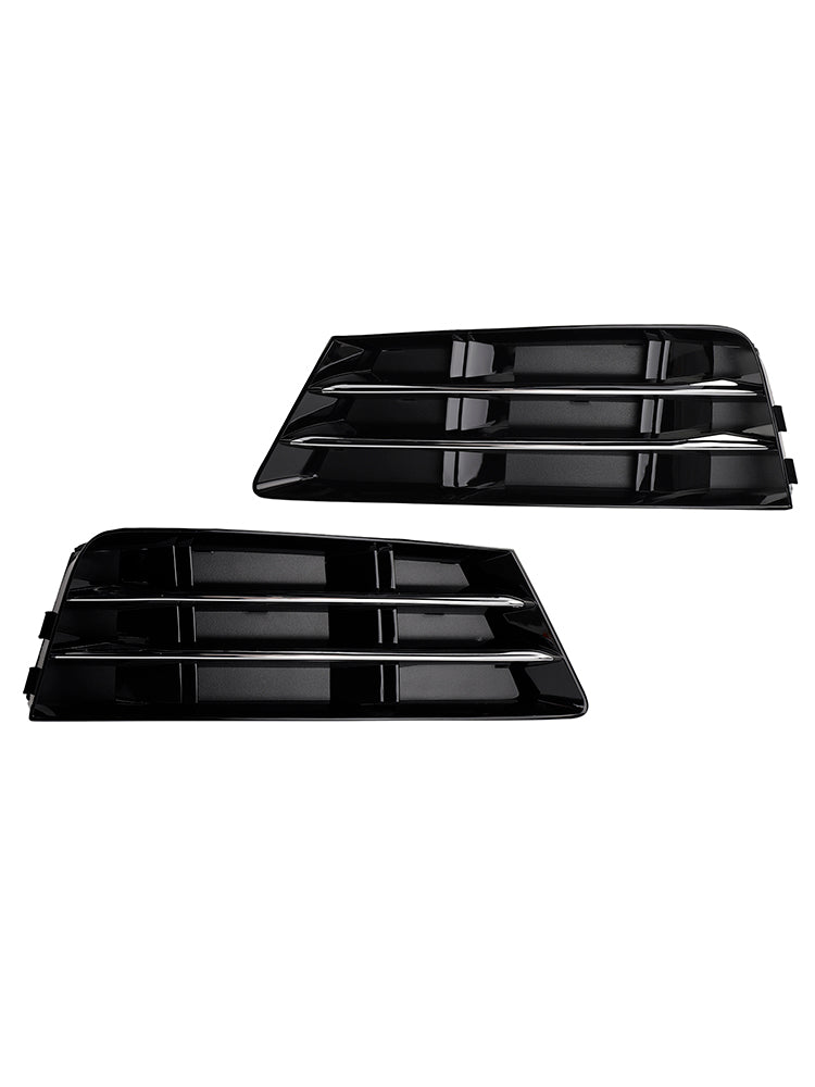 2PCS Front Fog Light Grille Lower Bumper Grill Fit AUDI A4 B9 2016-2018