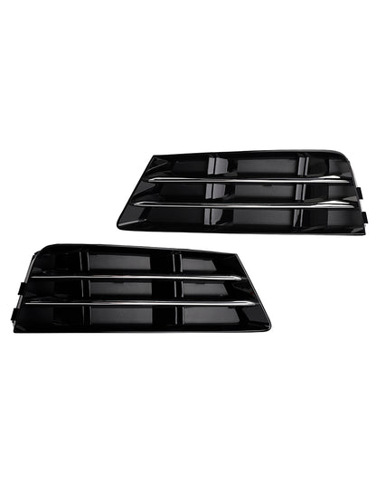 2PCS Front Fog Light Grille Lower Bumper Grill Fit AUDI A4 B9 2016-2018