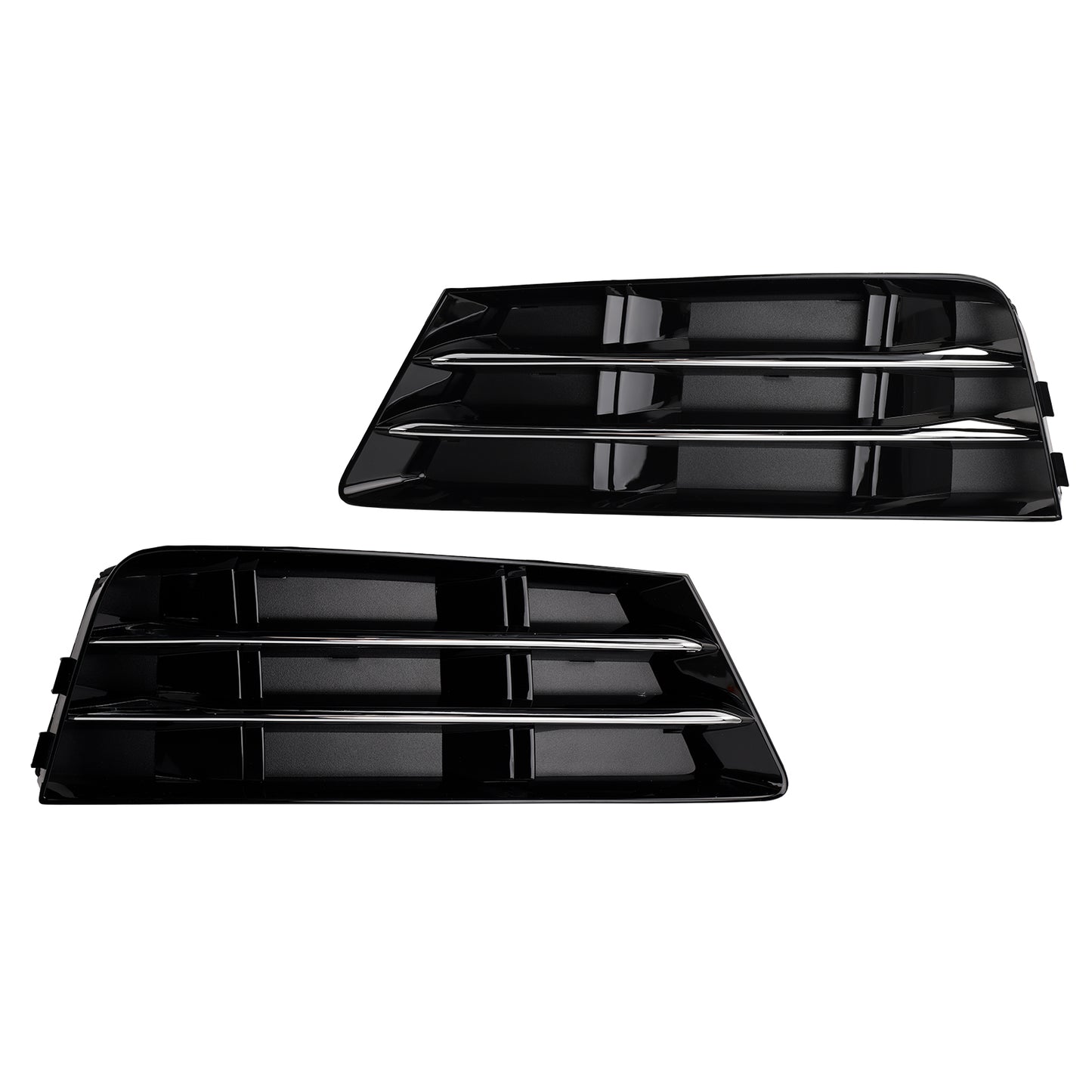 2PCS Front Fog Light Grille Lower Bumper Grill Fit AUDI A4 B9 2016-2018