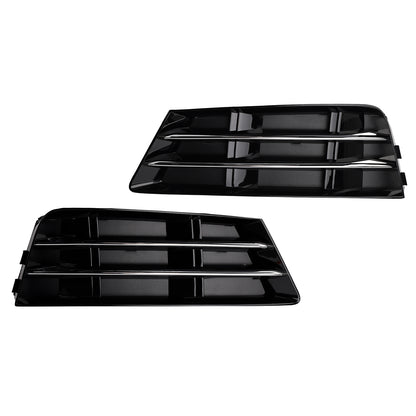 2PCS Front Fog Light Grille Lower Bumper Grill Fit AUDI A4 B9 2016-2018