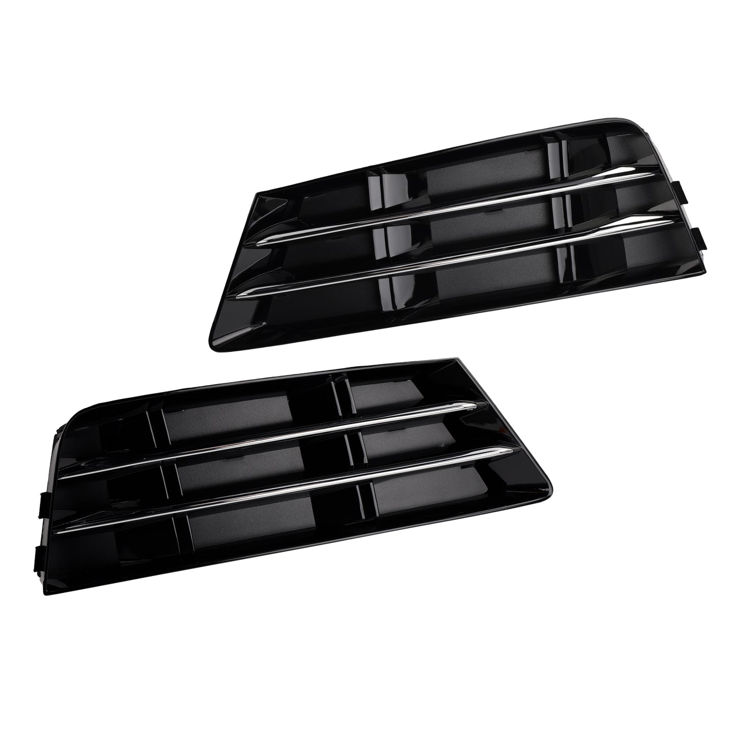 2PCS Front Fog Light Grille Lower Bumper Grill Fit AUDI A4 B9 2016-2018